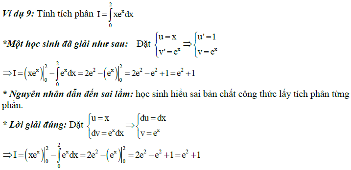 Sai lầm khi giải toán nguyên hàm và tích phân-9
